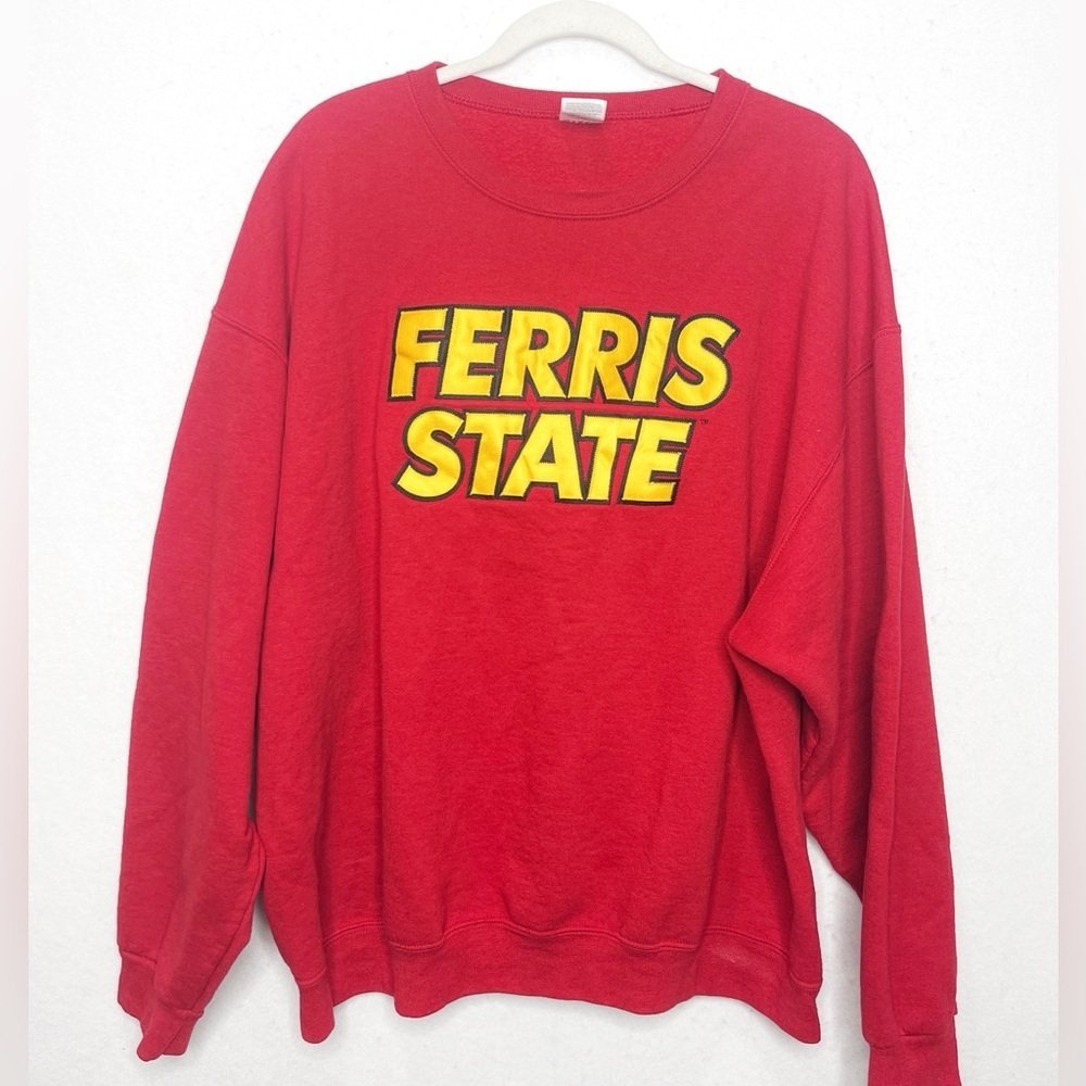 Vintge Jerzees Ferris State Red Durablend Crew Neck Sweatshirt Size XXL